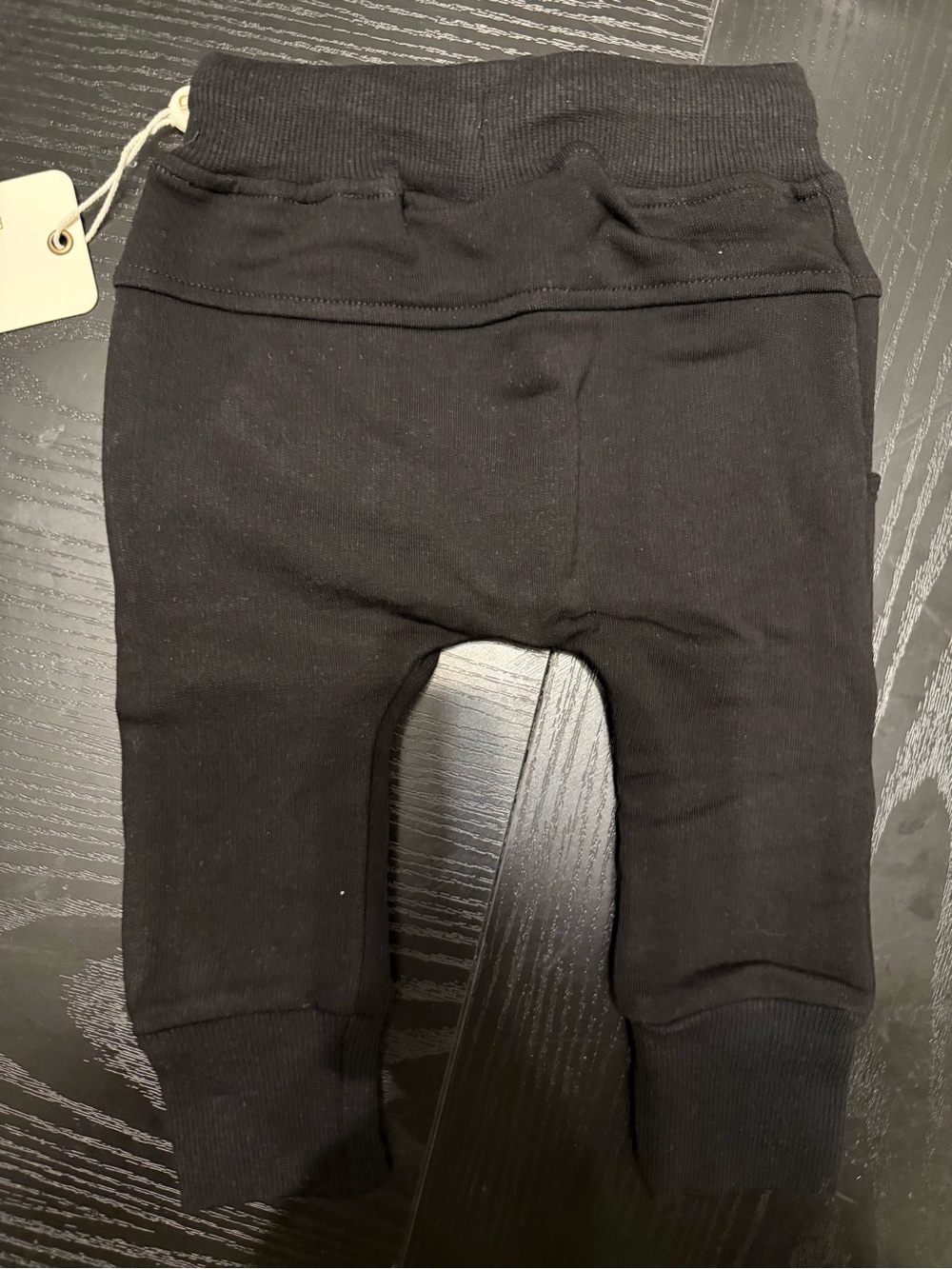 Black Baby Joggers with Drawstring Waist - Picture 4 of 4